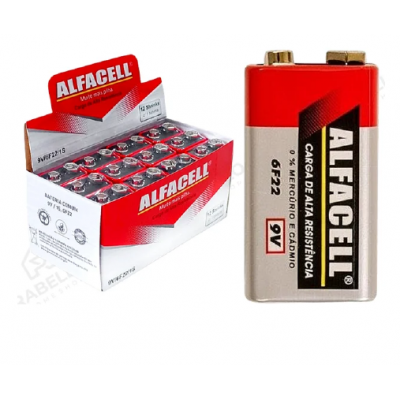 BATERIA 9 VOLTZ ALFACELL CAIXA C/12