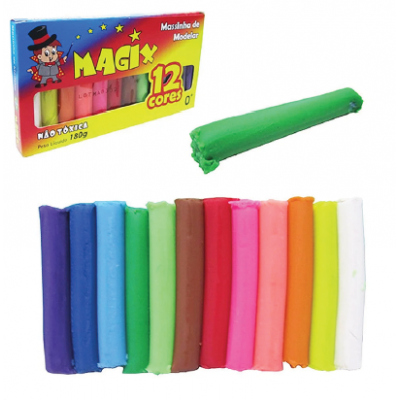MASSINHA DE MODELAR MAGIX 130G 12 CORES DÚZIA